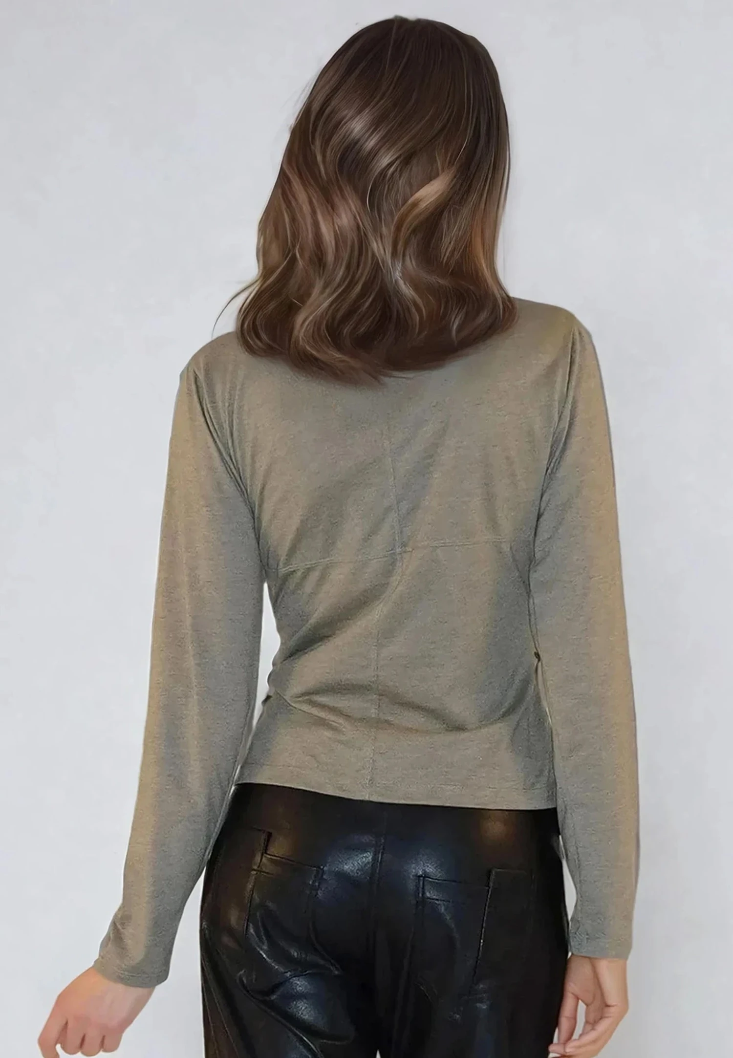 TIME TOP LS GREY MARL & PINE 3 TIME TOP LS GREY MARL & PINE - Image 3