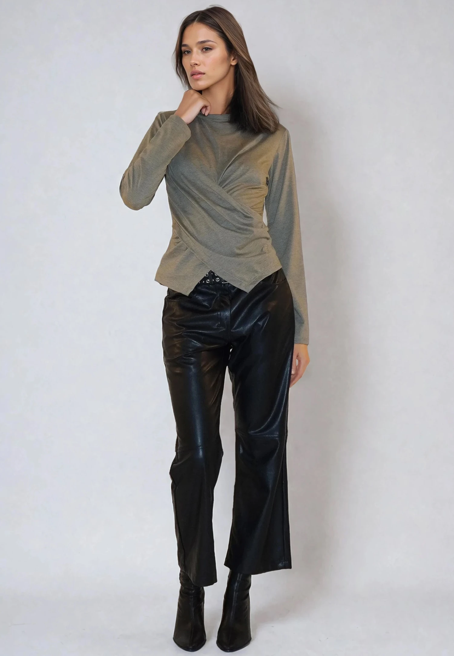 TIME TOP LS GREY MARL & PINE 6 TIME TOP LS GREY MARL & PINE - Image 6