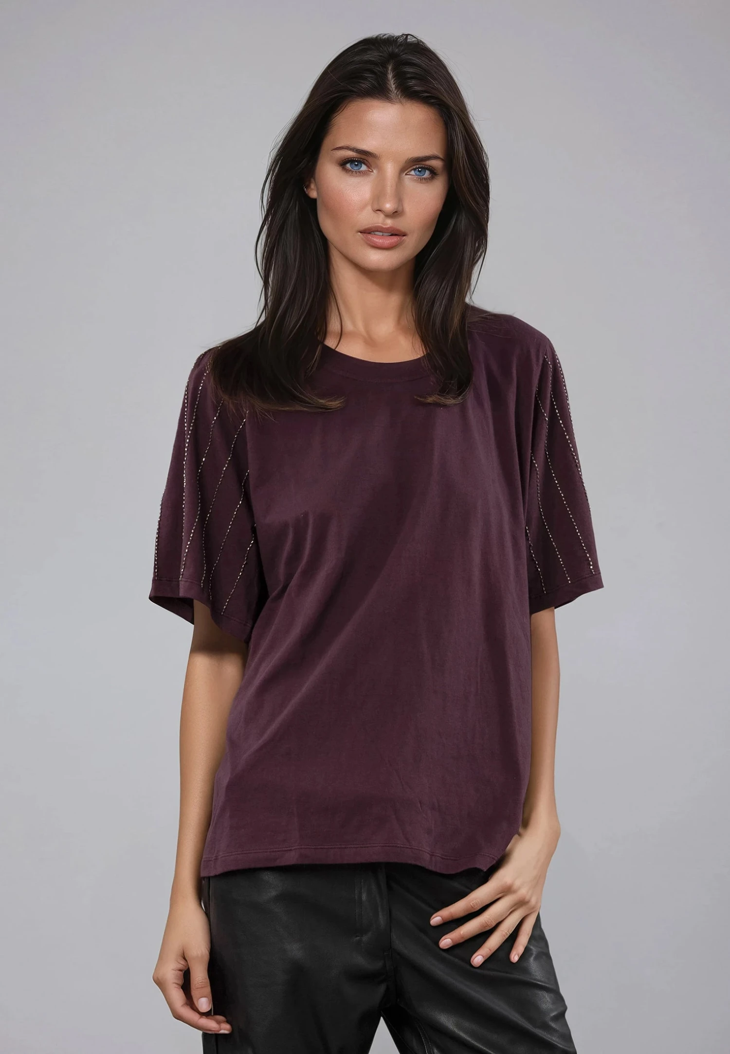 EAGLE T-SHIRT MAUVE WINE 2 EAGLE T-SHIRT MAUVE WINE - Image 2