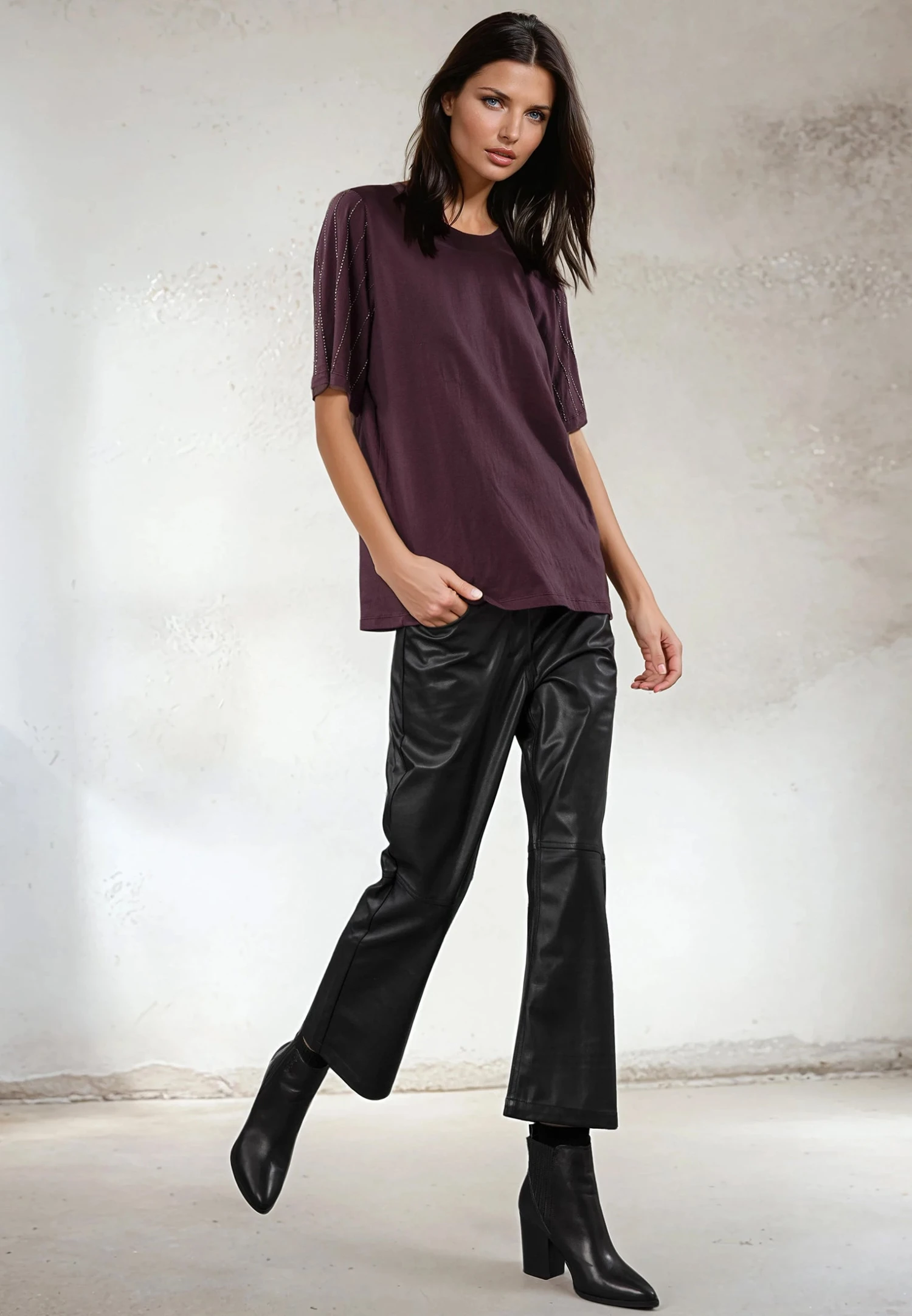 EAGLE T-SHIRT MAUVE WINE 1 EAGLE T-SHIRT MAUVE WINE