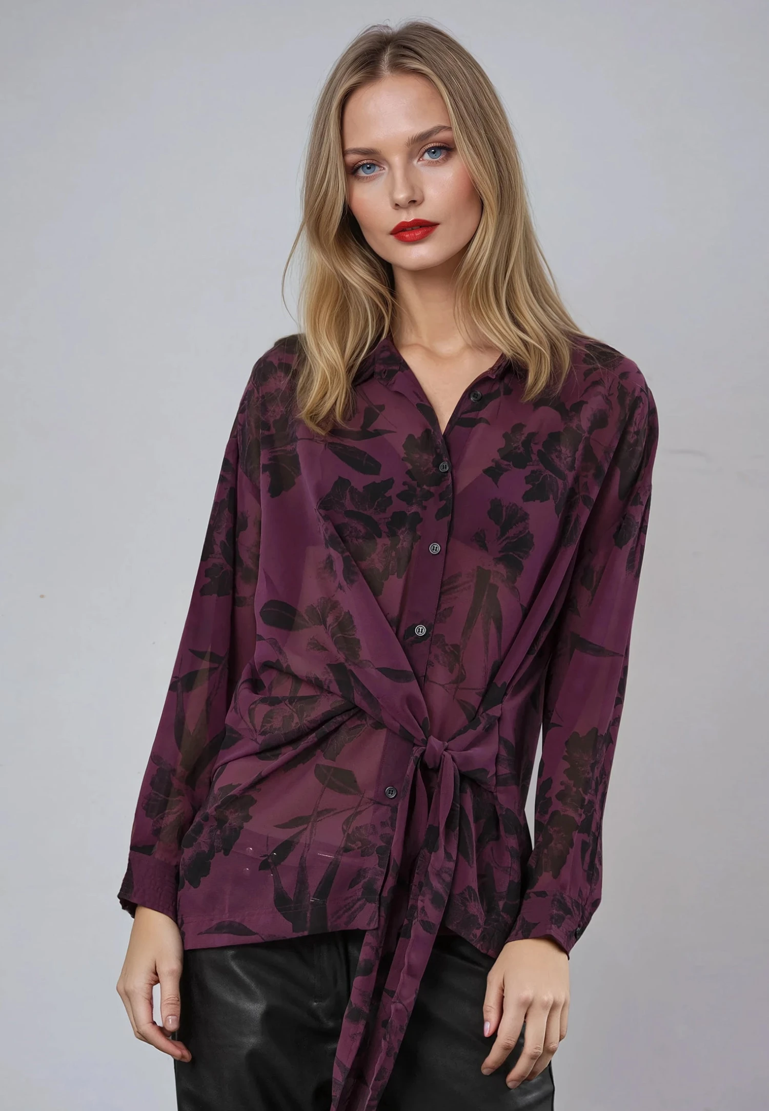 FREYA SHIRT ROSA MAUVE WINE 2 FREYA SHIRT ROSA MAUVE WINE - Image 2