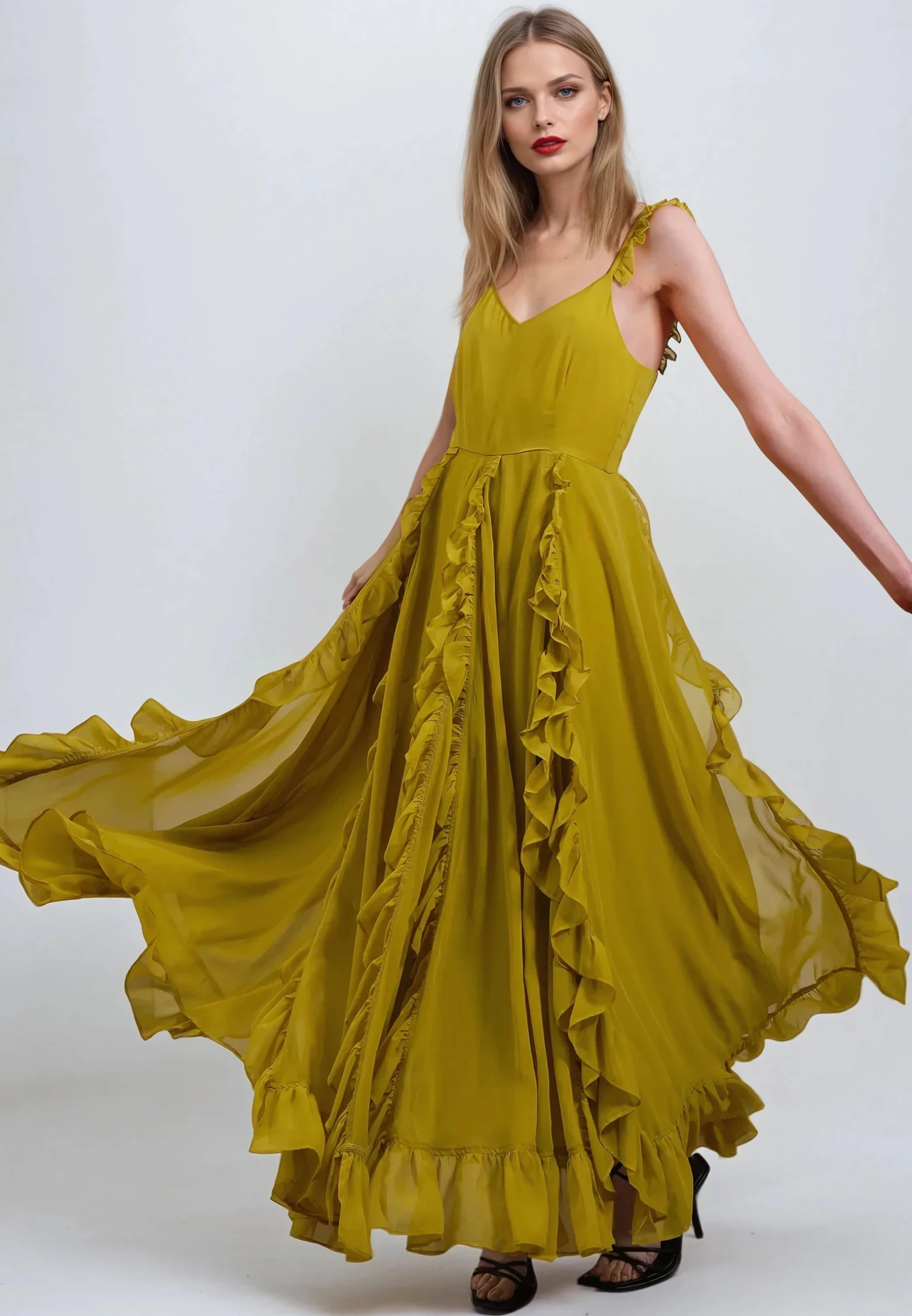KATE MAXI DRESS OCHRE 2 KATE MAXI DRESS OCHRE - Image 2