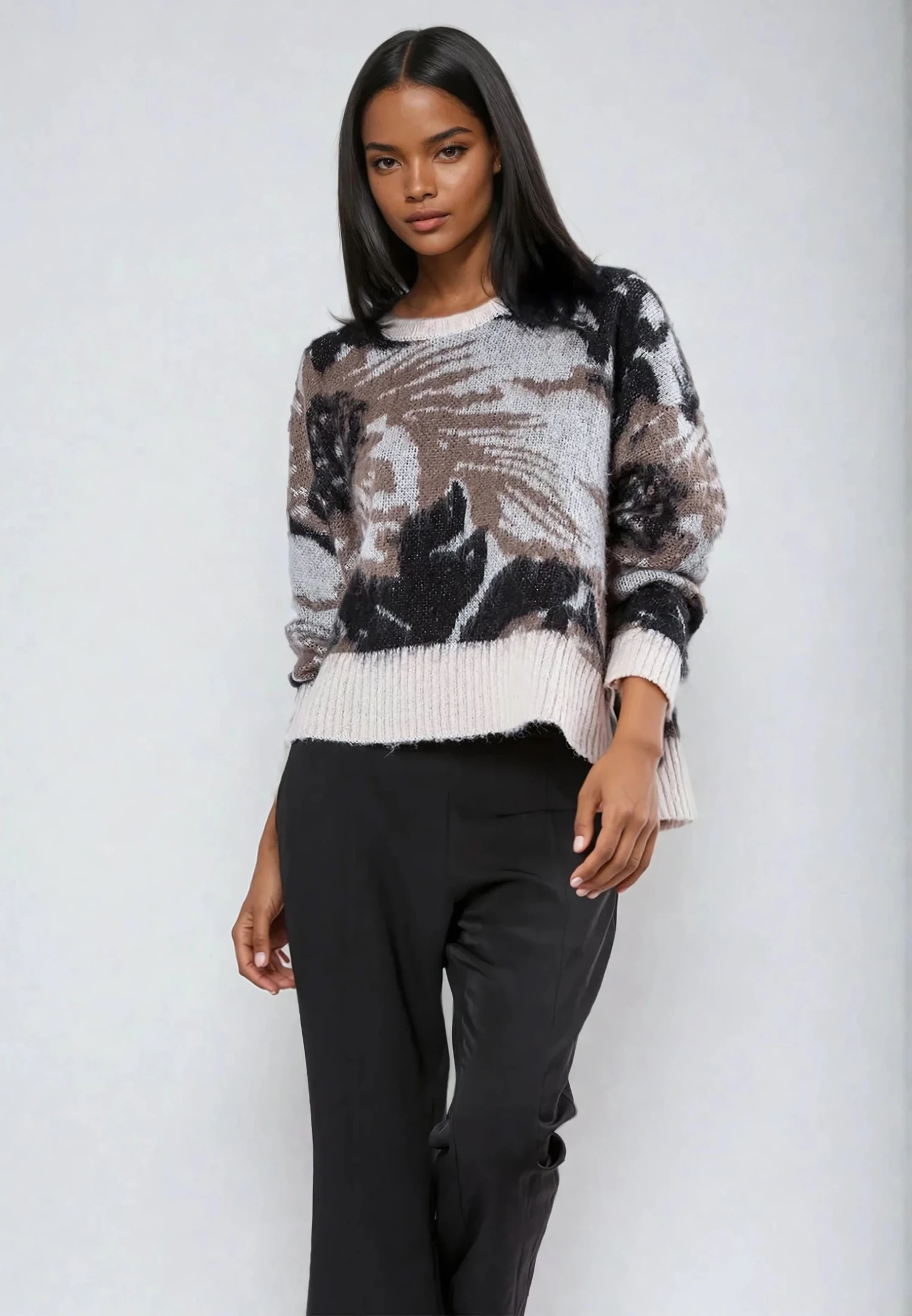 ECCENTRIC JUMPER STONE & TAUPE 6 ECCENTRIC JUMPER STONE & TAUPE - Image 6