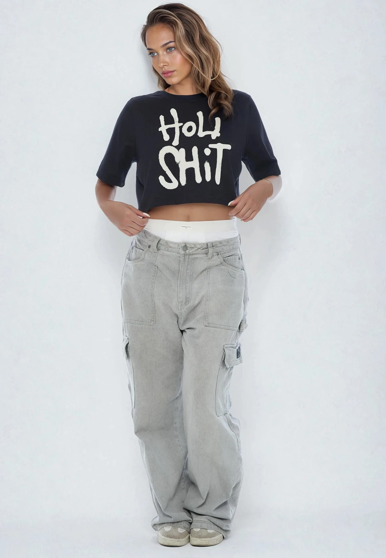 HOLY SHIT CROP TOP BLACK 5 HOLY SHIT CROP TOP BLACK - Image 5