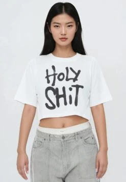 HOLY SHIT CROP TOP WHITE