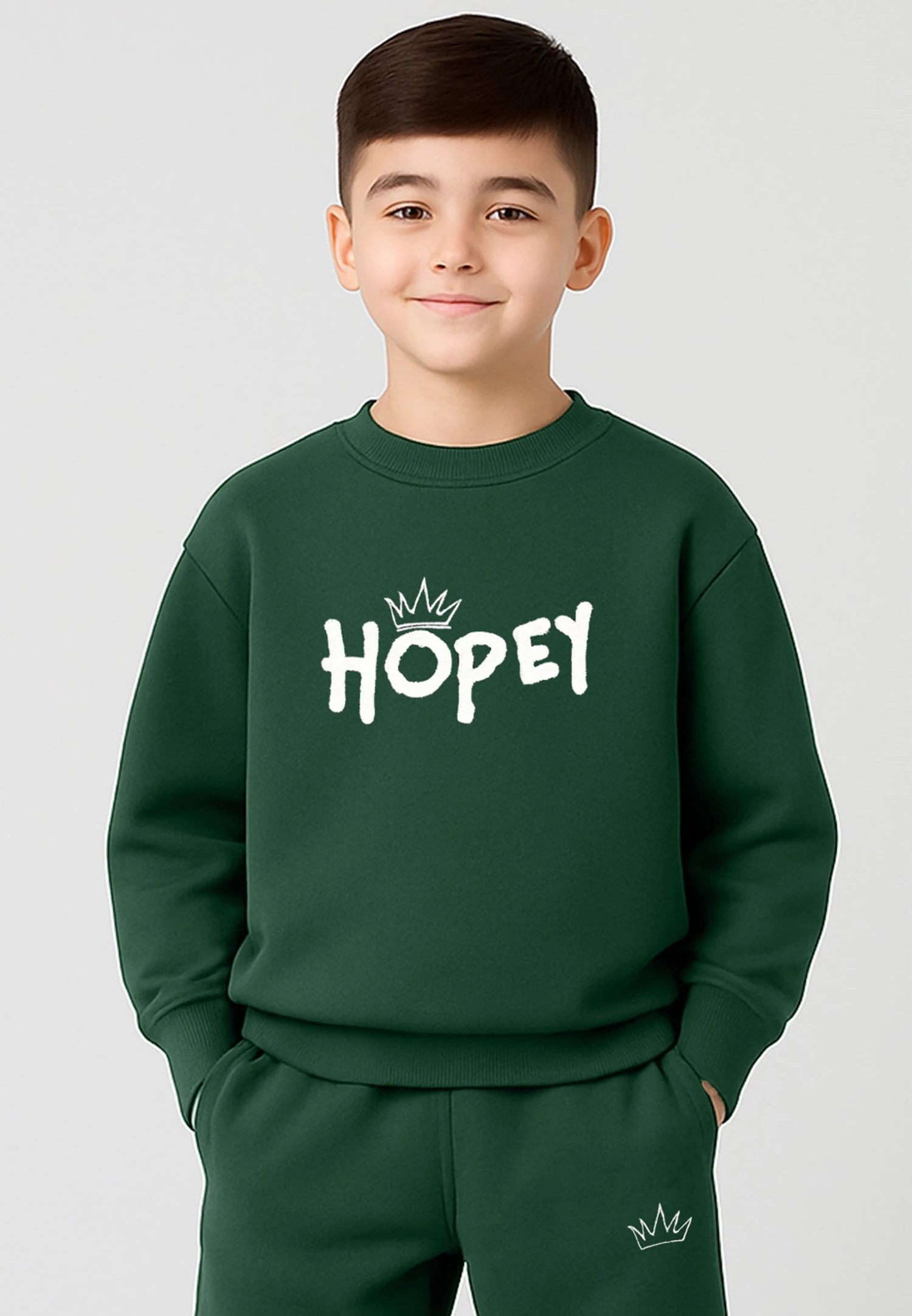 Kids HOPEY BOYS OVERSIZED SWEAT GREEN 1 Kids HOPEY BOYS OVERSIZED SWEAT GREEN