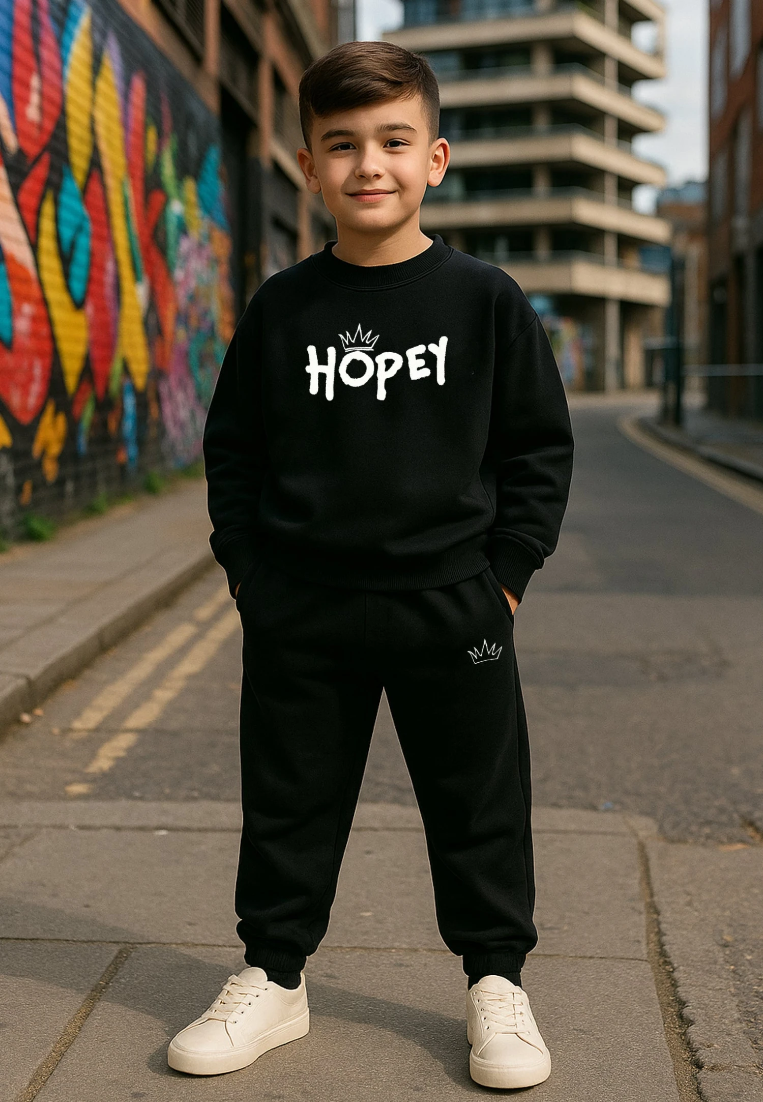 Kids HOPEY BOYS OVERSIZED SWEAT BLACK 1 Kids HOPEY BOYS OVERSIZED SWEAT BLACK