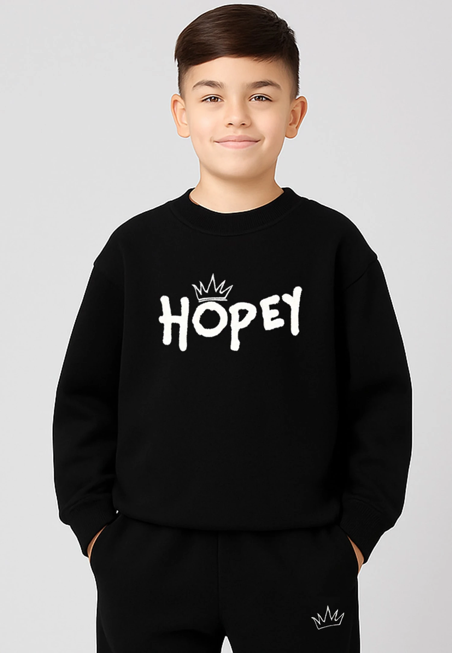 Kids HOPEY BOYS OVERSIZED SWEAT BLACK 3 Kids HOPEY BOYS OVERSIZED SWEAT BLACK - Image 3