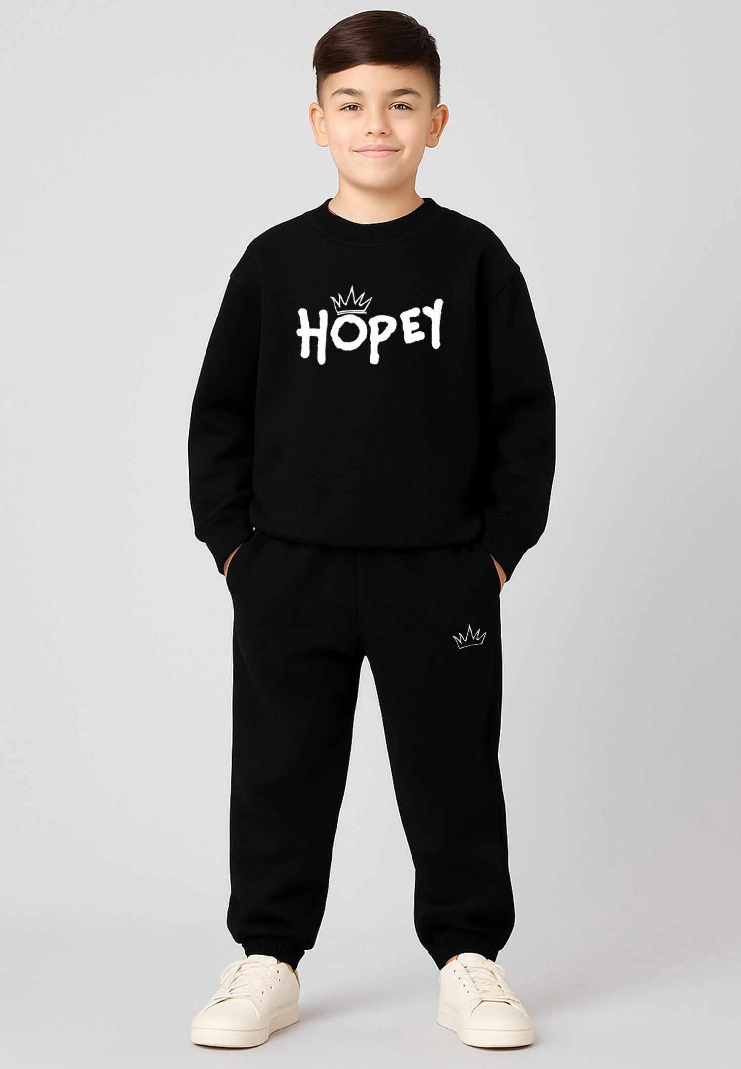 Kids HOPEY BOYS OVERSIZED SWEAT BLACK 5 Kids HOPEY BOYS OVERSIZED SWEAT BLACK - Image 5