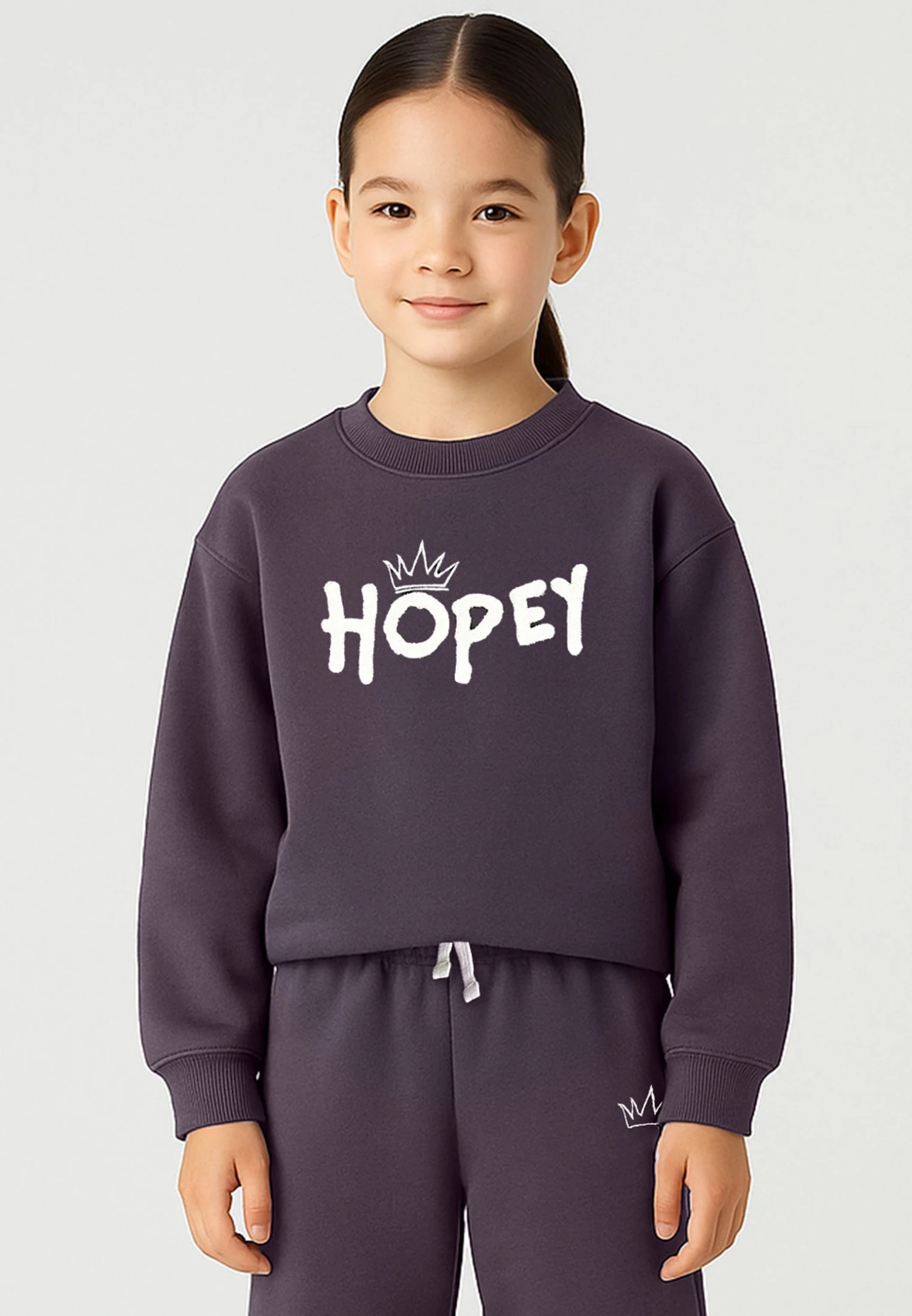 Kids HOPEY GIRLS OVERSIZED SWEATSHIRT MAUVE 1 Kids HOPEY GIRLS OVERSIZED SWEATSHIRT MAUVE