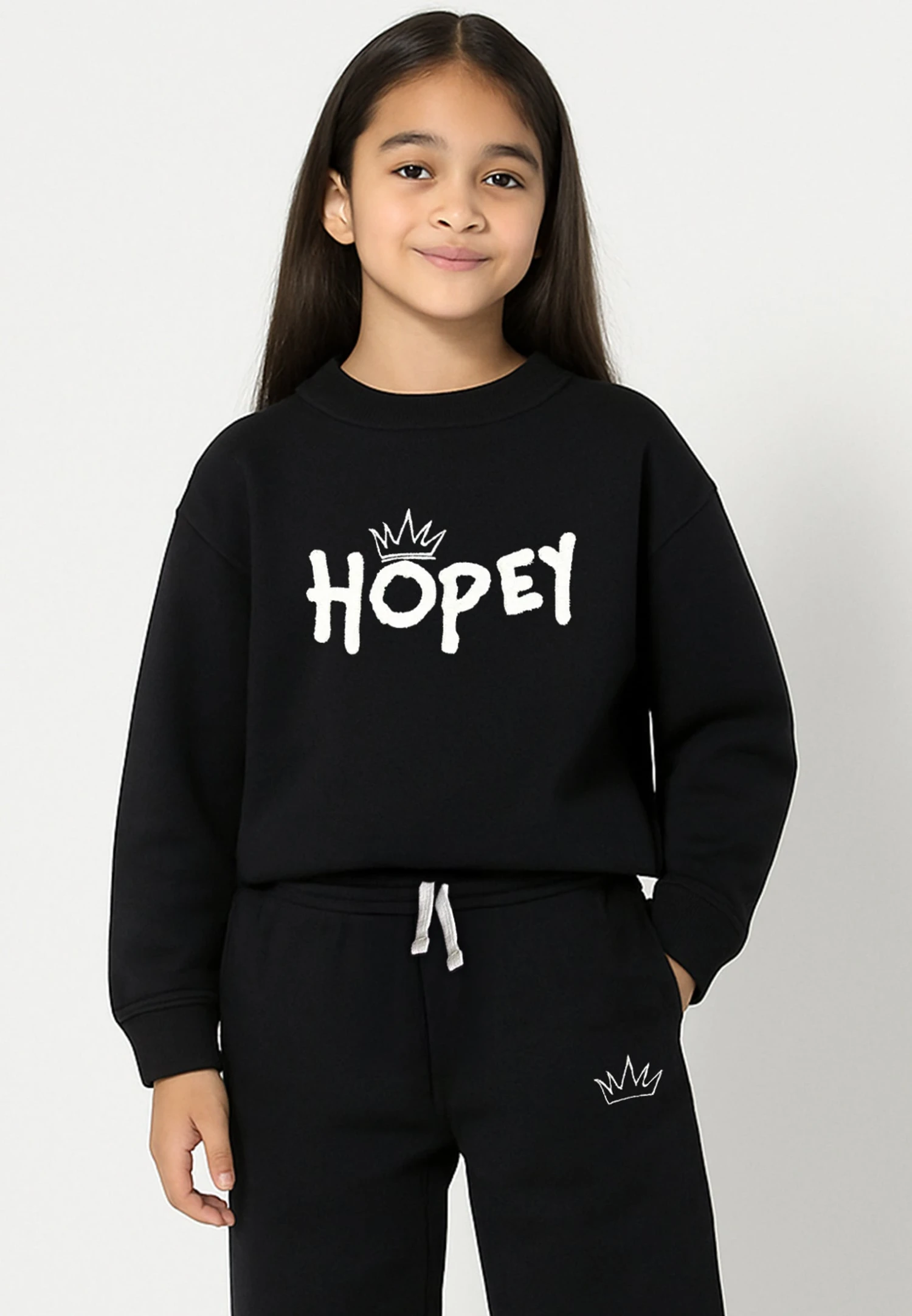 Kids HOPEY GIRLS OVERSIZED SWEATSHIRT BLACK 1 Kids HOPEY GIRLS OVERSIZED SWEATSHIRT BLACK