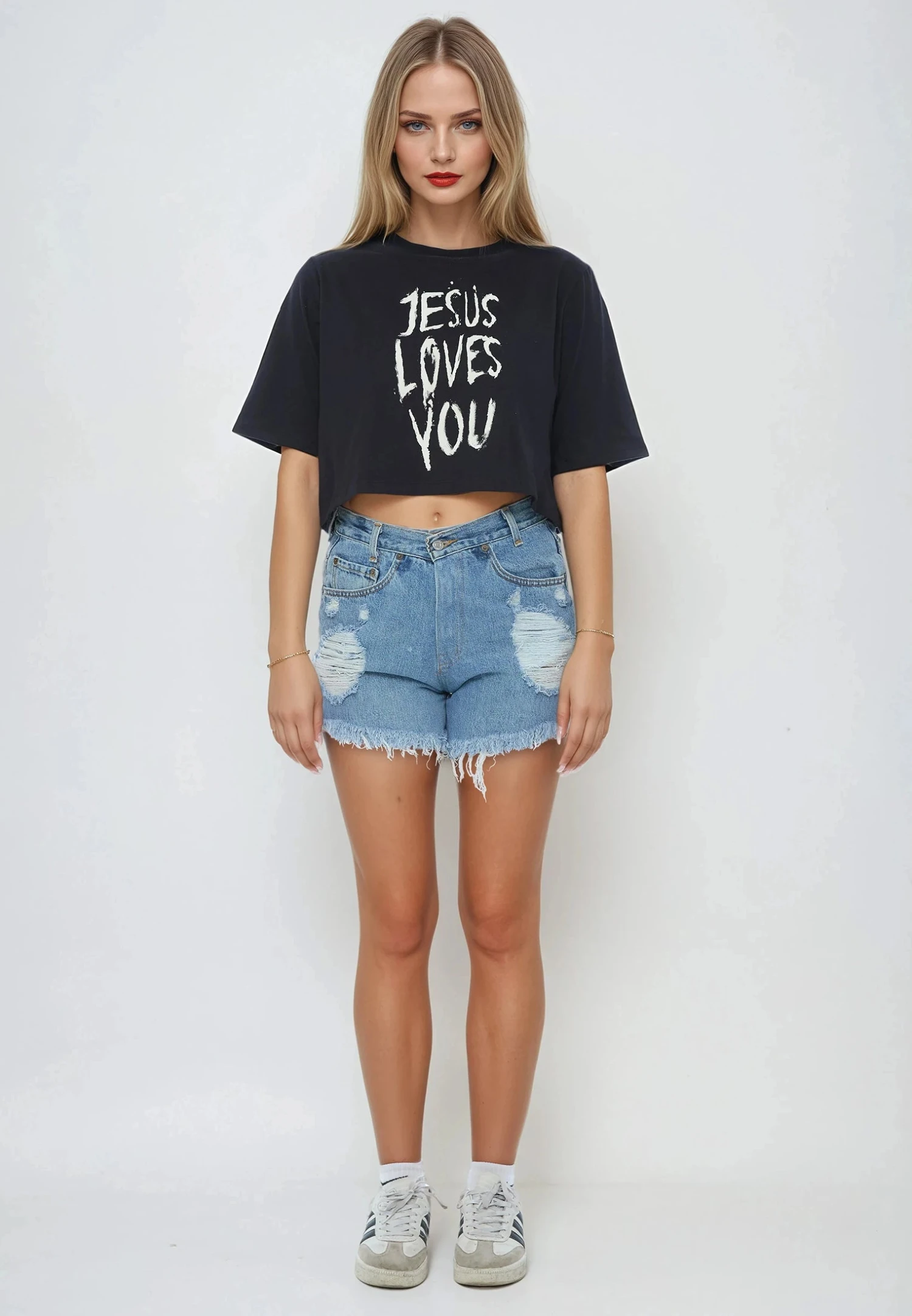 JESUS LOVES YOU CROP TOP BLACK 4 JESUS LOVES YOU CROP TOP BLACK - Image 4