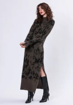 REVERSE MOCK NECK DRESS CAMO KHAKI -Religion Clothing REVERSEDRESSKHAKI1