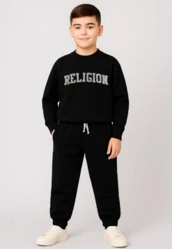 Kids RELIGION BOYS SEAMED DARTED SWEAT PANTS BLACK -Religion Clothing RGW01 RGP012