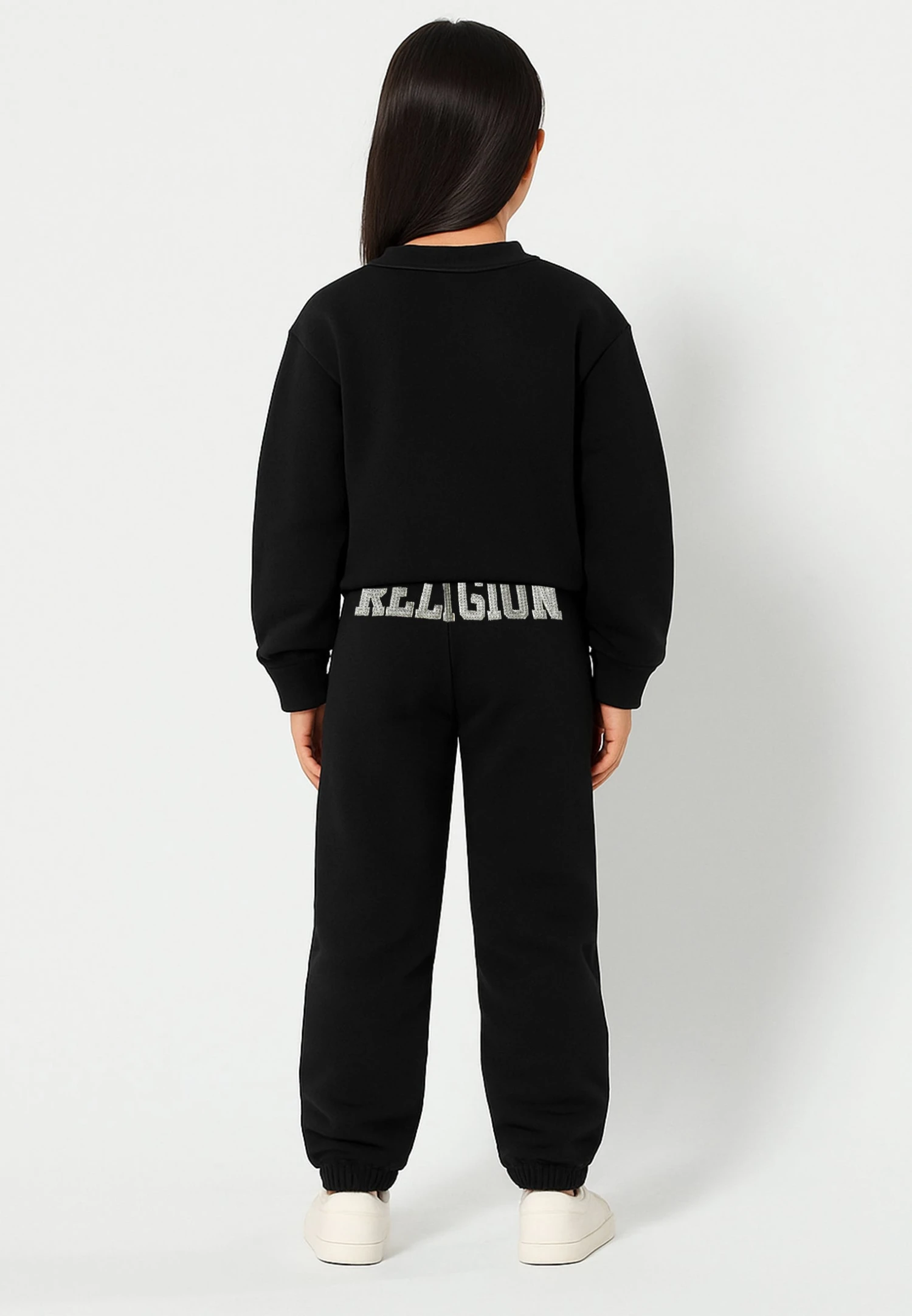 Kids RELIGION GIRLS SEAMED DARTED SWEATPANTS BLACK 2 Kids RELIGION GIRLS SEAMED DARTED SWEATPANTS BLACK - Image 2