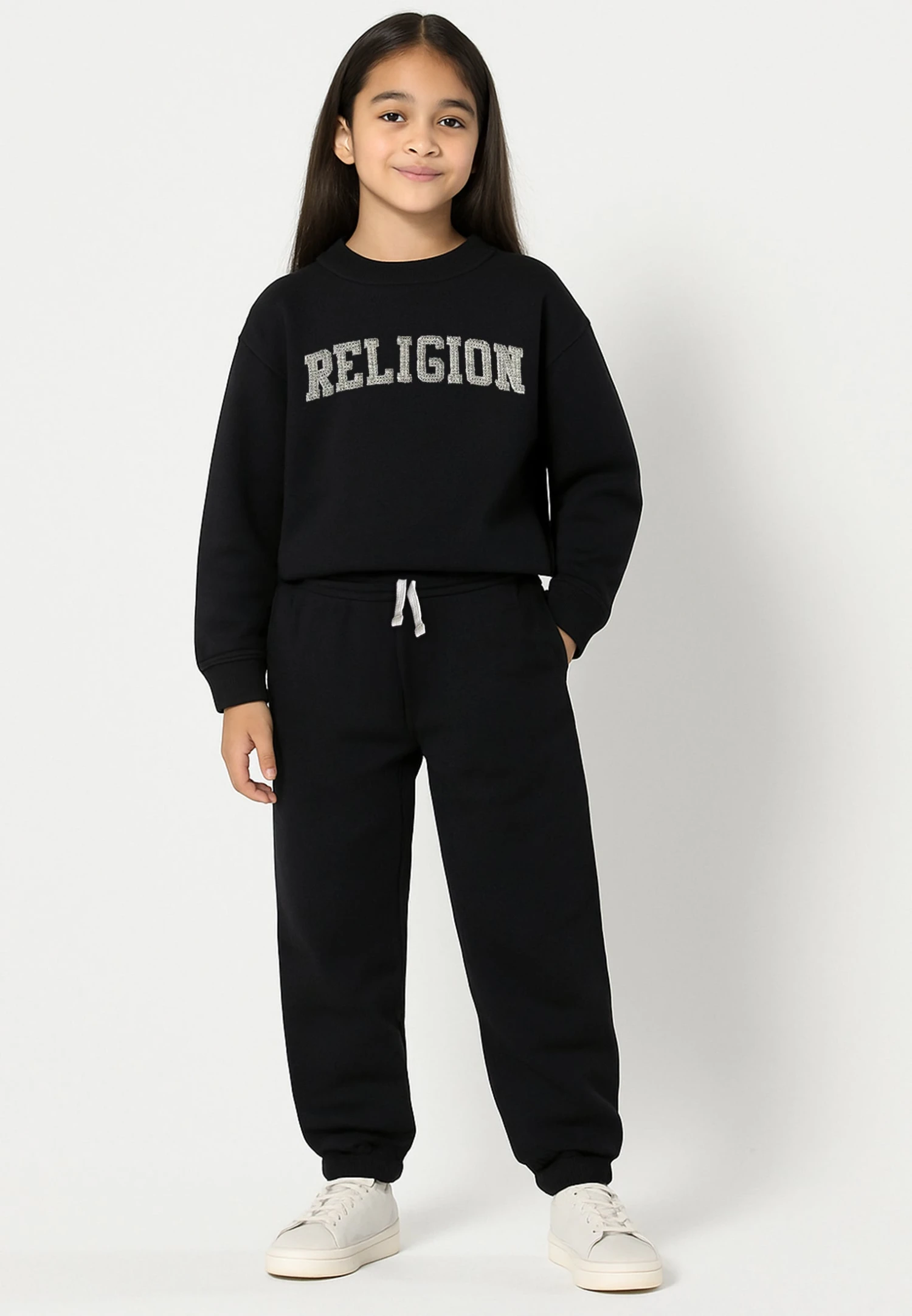 Kids RELIGION GIRLS SEAMED DARTED SWEATPANTS BLACK 3 Kids RELIGION GIRLS SEAMED DARTED SWEATPANTS BLACK - Image 3