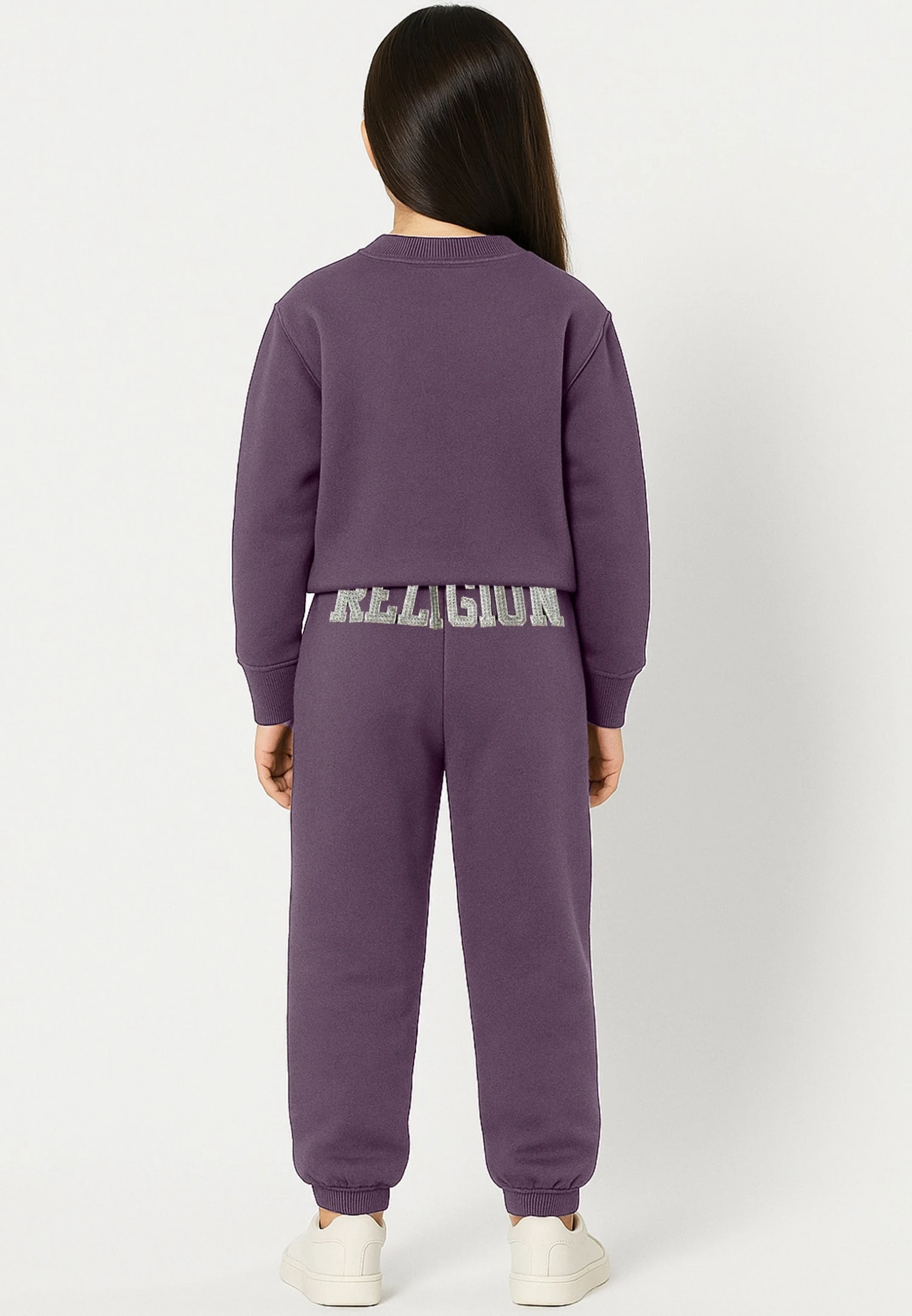 Kids RELIGION GIRLS SEAMED DARTED SWEATPANTS MAUVE 3 Kids RELIGION GIRLS SEAMED DARTED SWEATPANTS MAUVE - Image 3