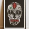 DIGITAL PRINT DOLLAR SKULL ART POSTER BLACK