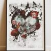 DIGITAL PRINT LOVE SKULL ART POSTER