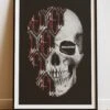 DIGITAL PRINT REL SKULL ART POSTER BLACK