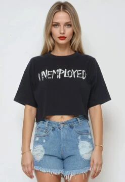 UNEMPLOYED CROP TOP BLACK