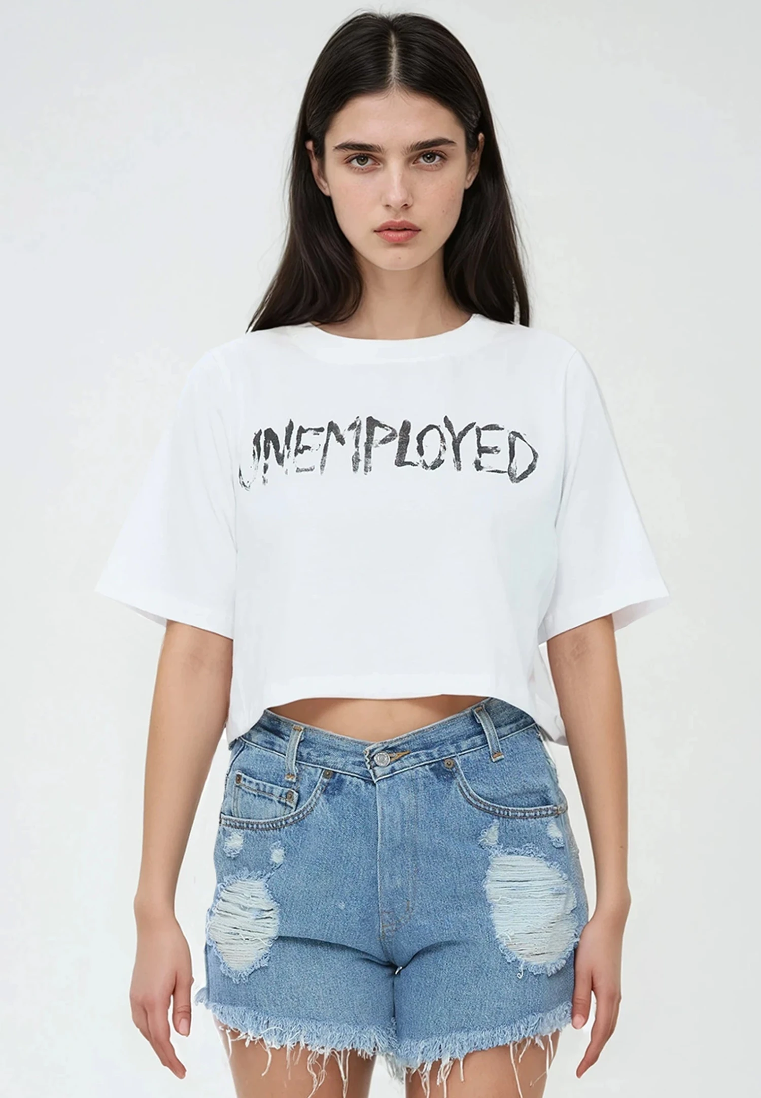 UNEMPLOYED CROP TOP WHITE 7 UNEMPLOYED CROP TOP WHITE - Image 7