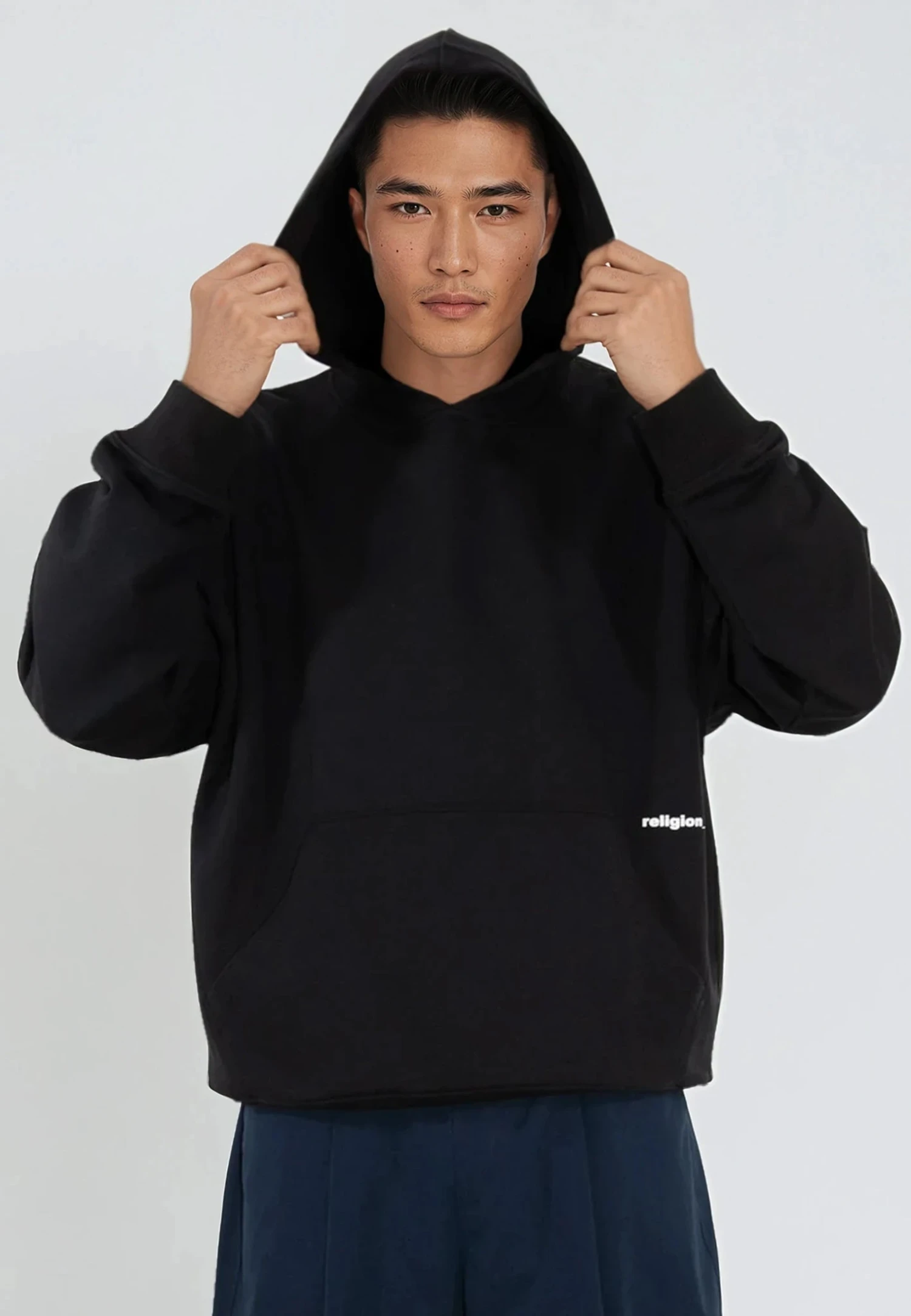 RELIGION UK RELAXED HOODIE BLACK 2 RELIGION UK RELAXED HOODIE BLACK - Image 2