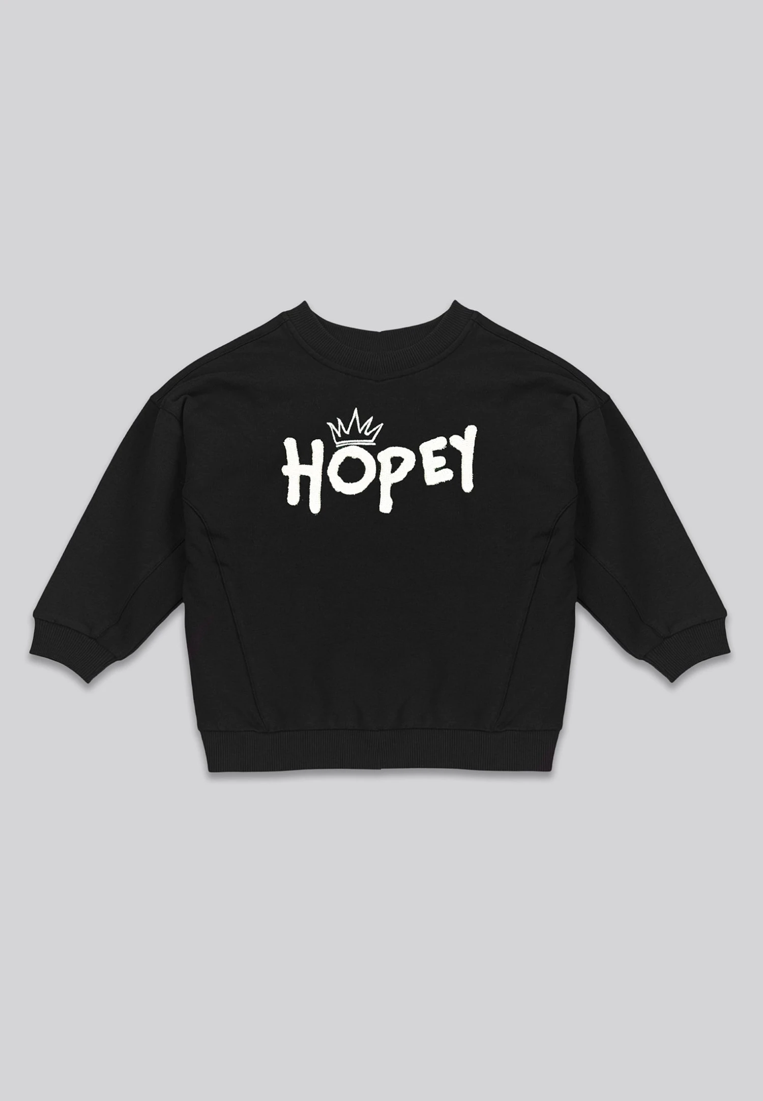 Kids HOPEY GIRLS OVERSIZED SWEATSHIRT BLACK 4 Kids HOPEY GIRLS OVERSIZED SWEATSHIRT BLACK - Image 4