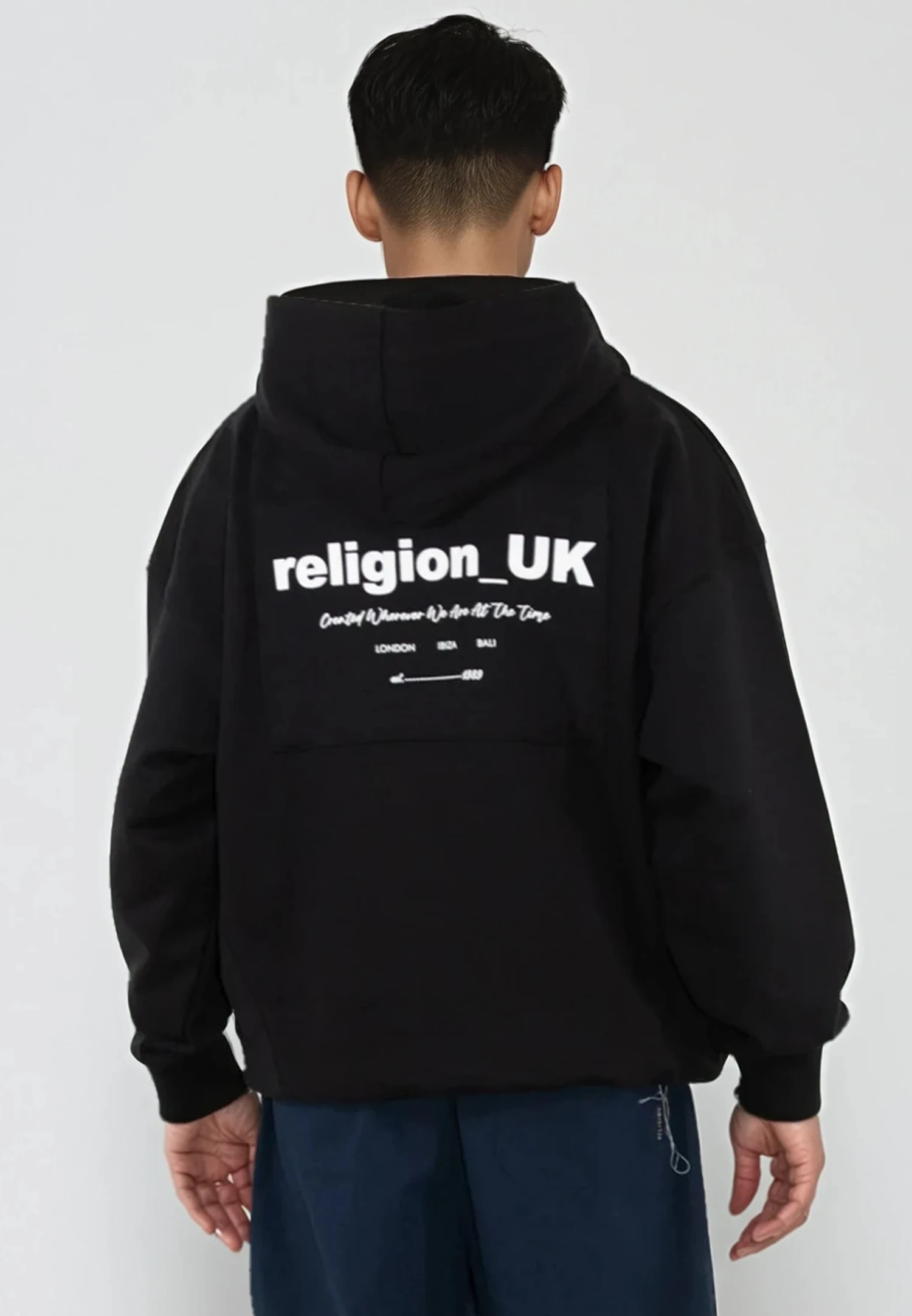 RELIGION UK RELAXED HOODIE BLACK 1 RELIGION UK RELAXED HOODIE BLACK
