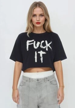 FUCK IT CROP TOP BLACK