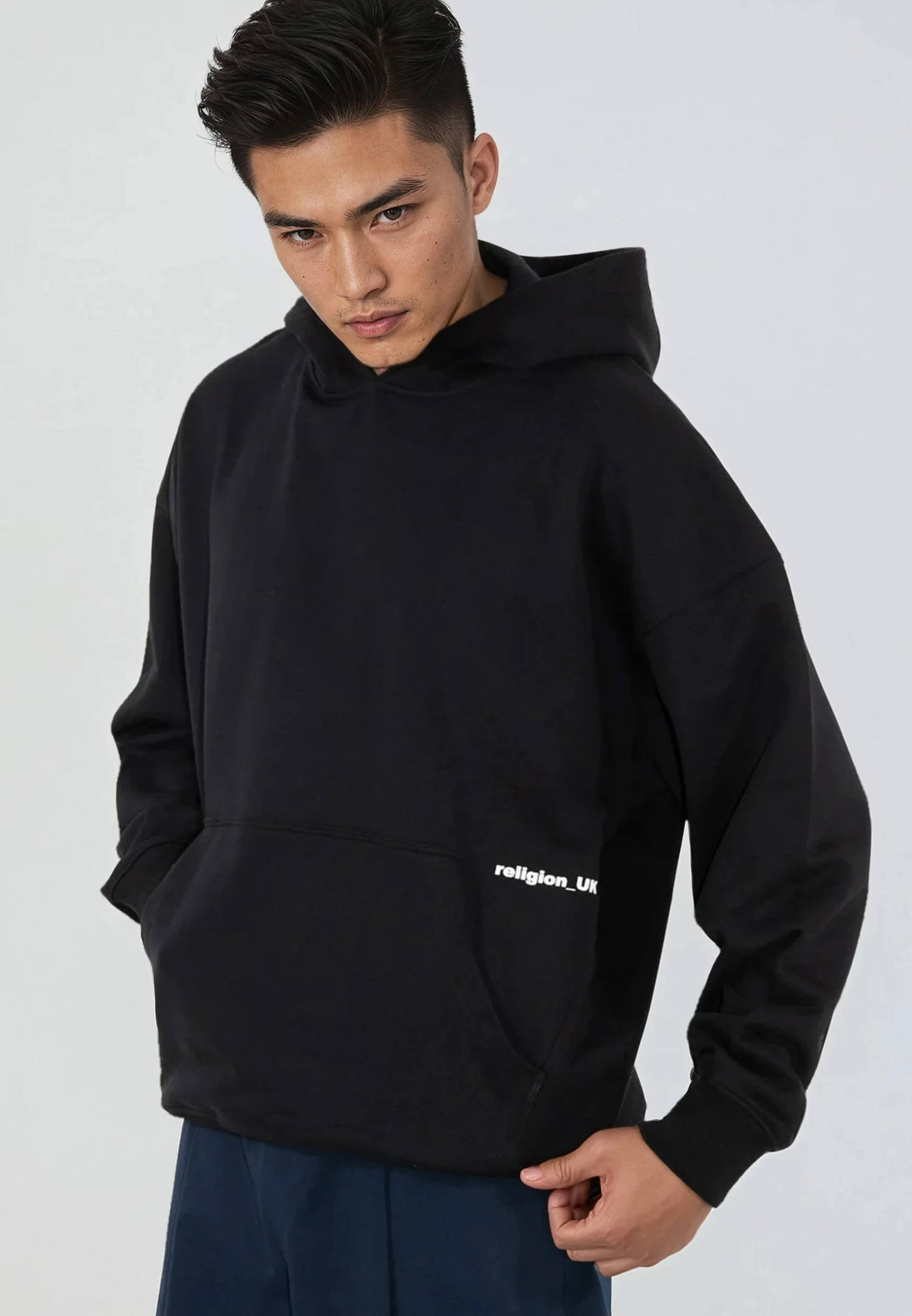 RELIGION UK RELAXED HOODIE BLACK 5 RELIGION UK RELAXED HOODIE BLACK - Image 5