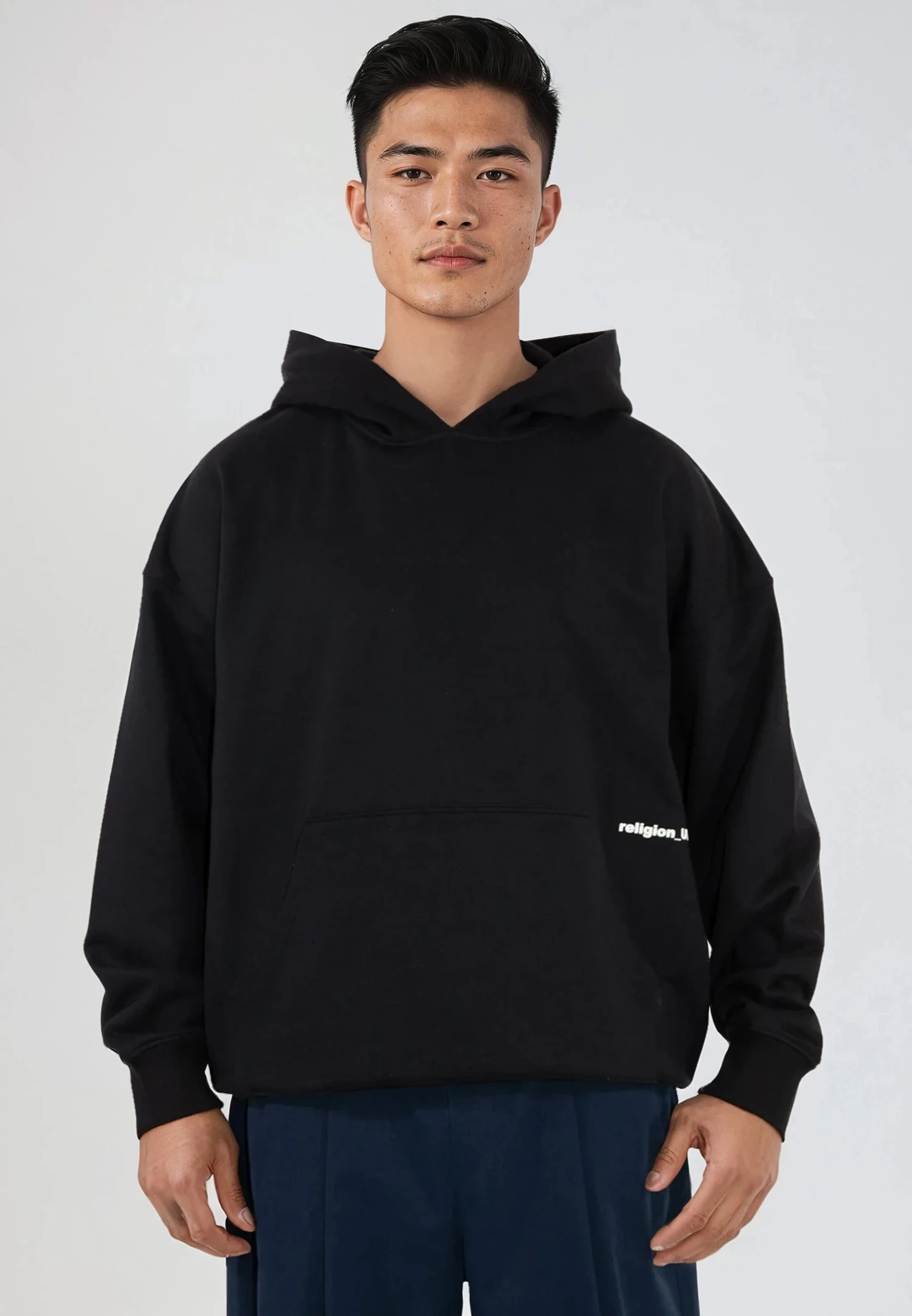 RELIGION UK RELAXED HOODIE BLACK 4 RELIGION UK RELAXED HOODIE BLACK - Image 4