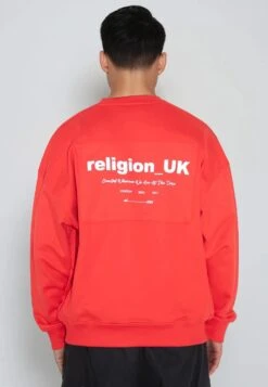 RELIGION UK SWEAT BRIGHT RED