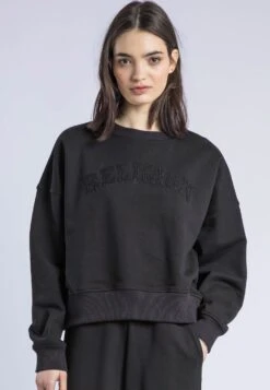 APPLIQUE BATWING SWEAT BLACK