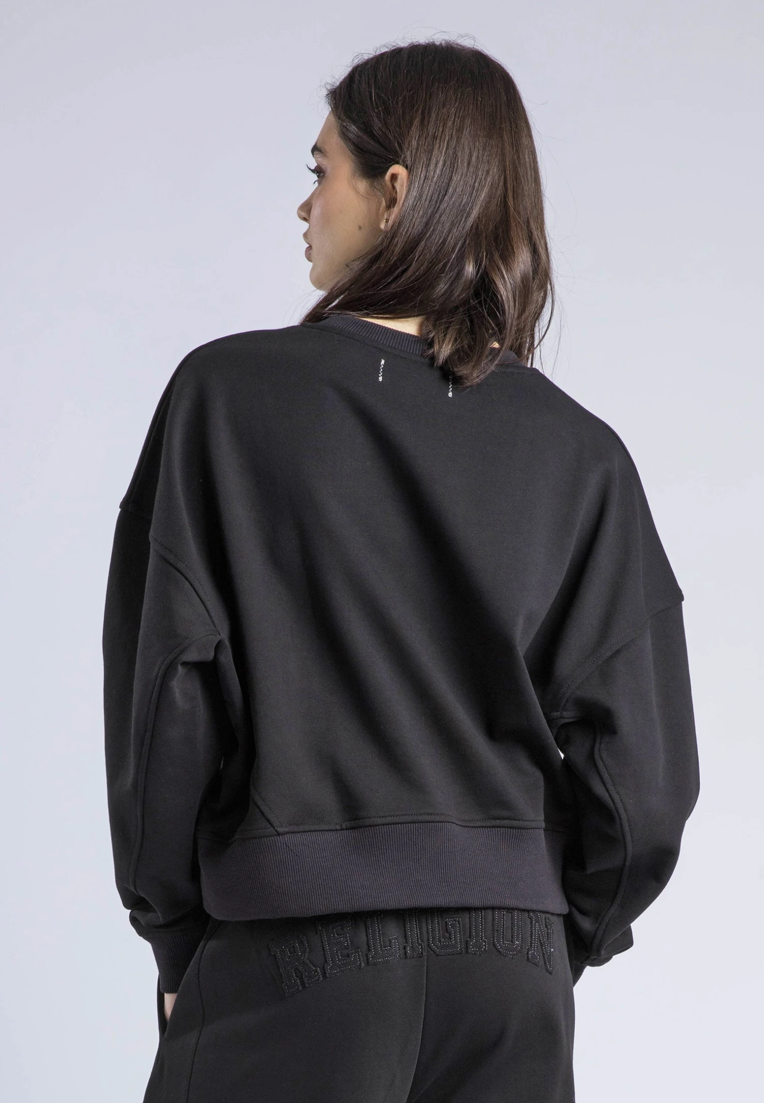 APPLIQUE BATWING SWEAT BLACK 6 APPLIQUE BATWING SWEAT BLACK - Image 6