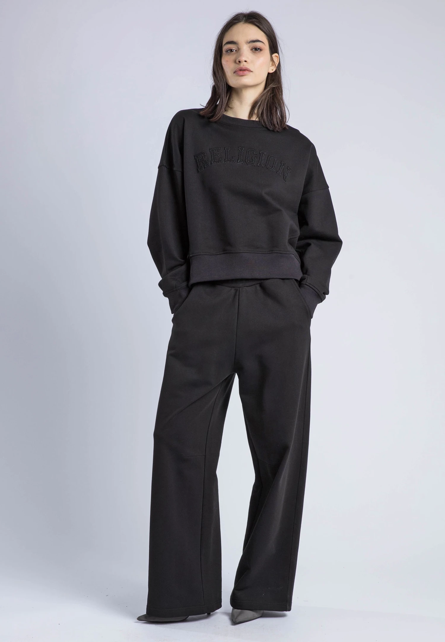 APPLIQUE BATWING SWEAT BLACK 3 APPLIQUE BATWING SWEAT BLACK - Image 3