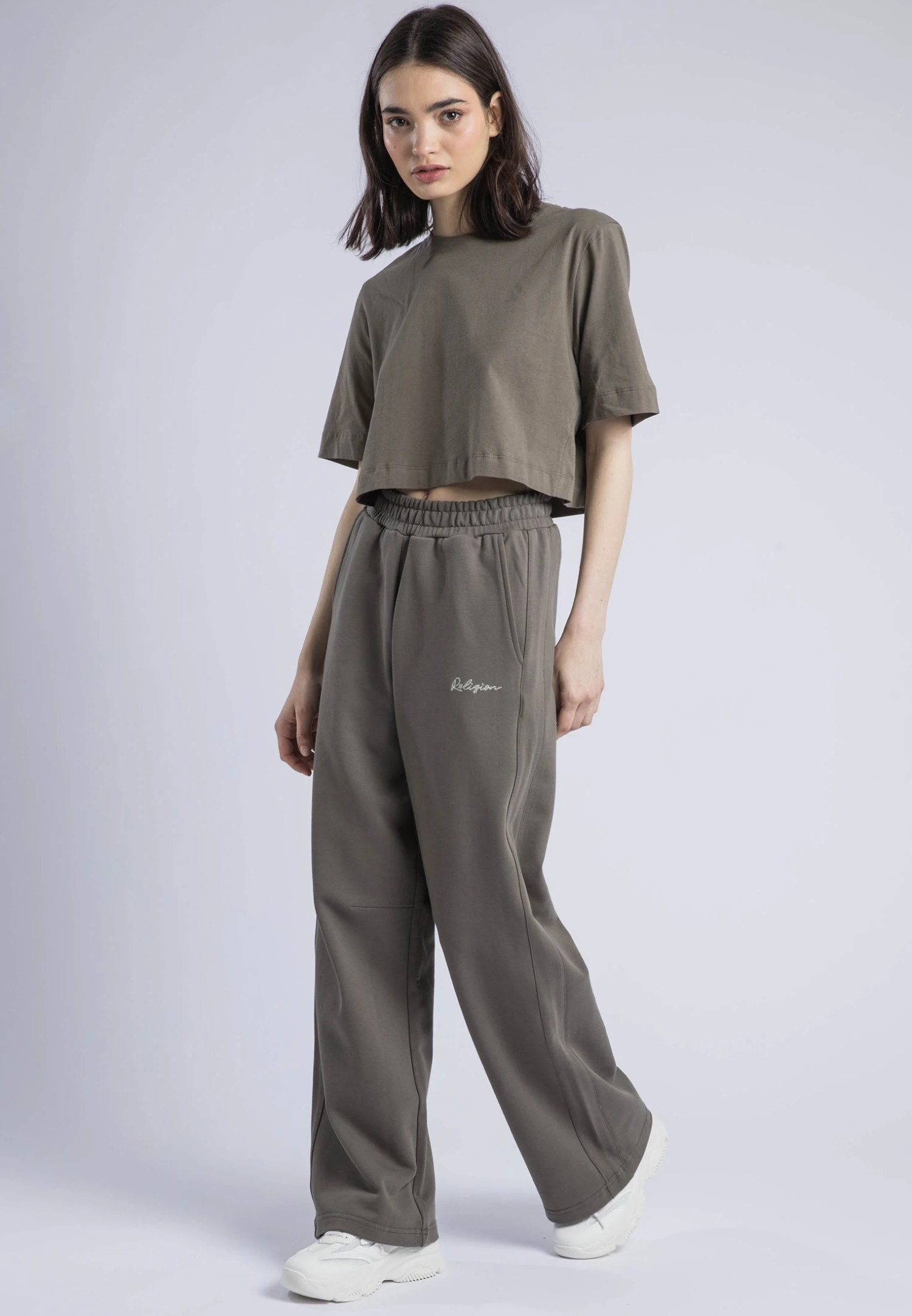 EMBROIDERY RELAXED SWEATPANTS BRINDLE 4 EMBROIDERY RELAXED SWEATPANTS BRINDLE - Image 4