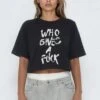 WHO GIVES A FUCK CROP TOP BLACK