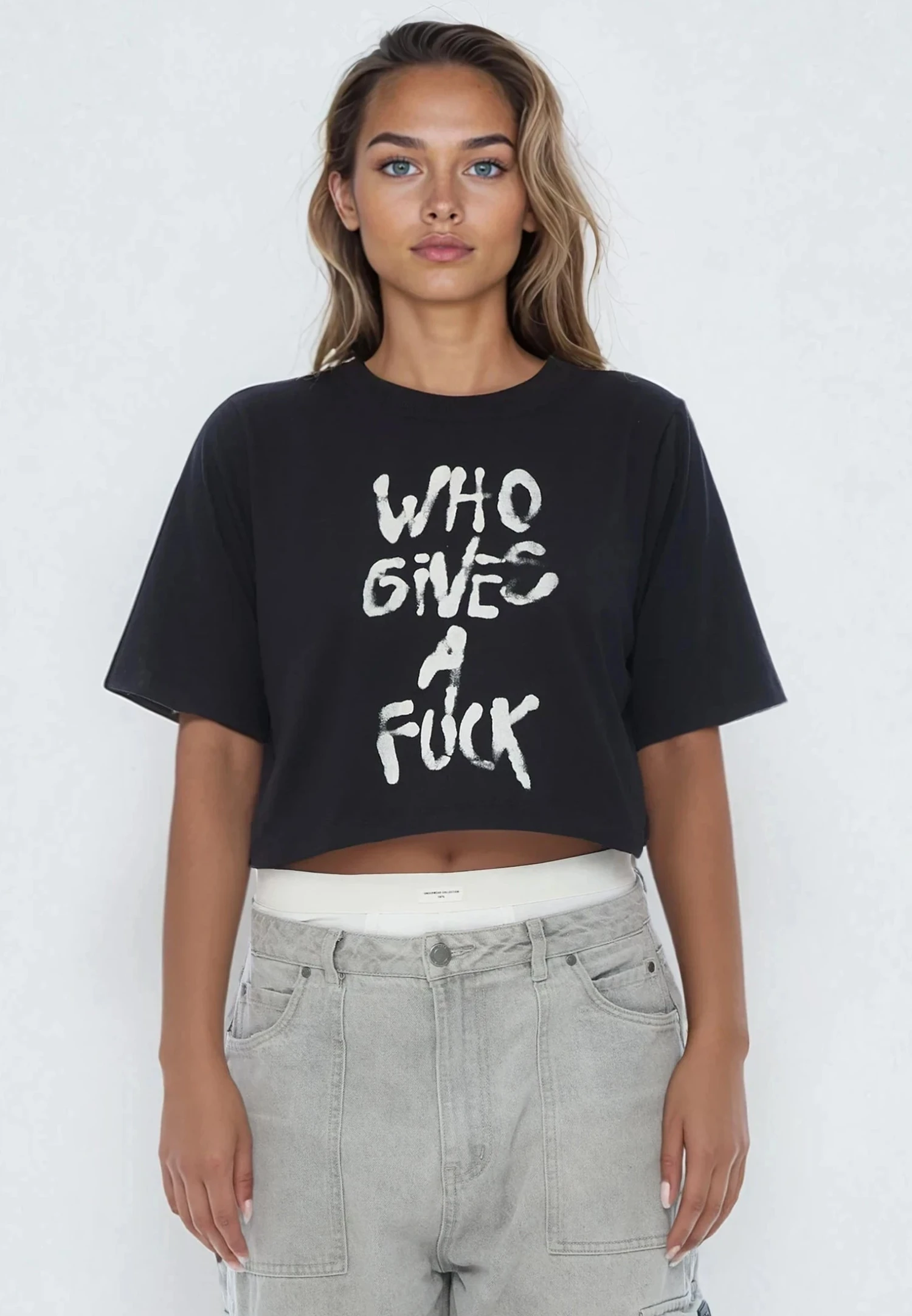 WHO GIVES A FUCK CROP TOP BLACK 1 WHO GIVES A FUCK CROP TOP BLACK
