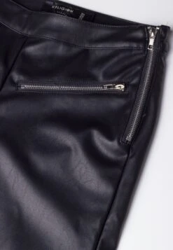 STEEL LEATHER LOOK LEGGINGS 17 STEEL LEATHER LOOK LEGGINGS -Religion Clothing WHSTP11 JET BLACK DETAIL