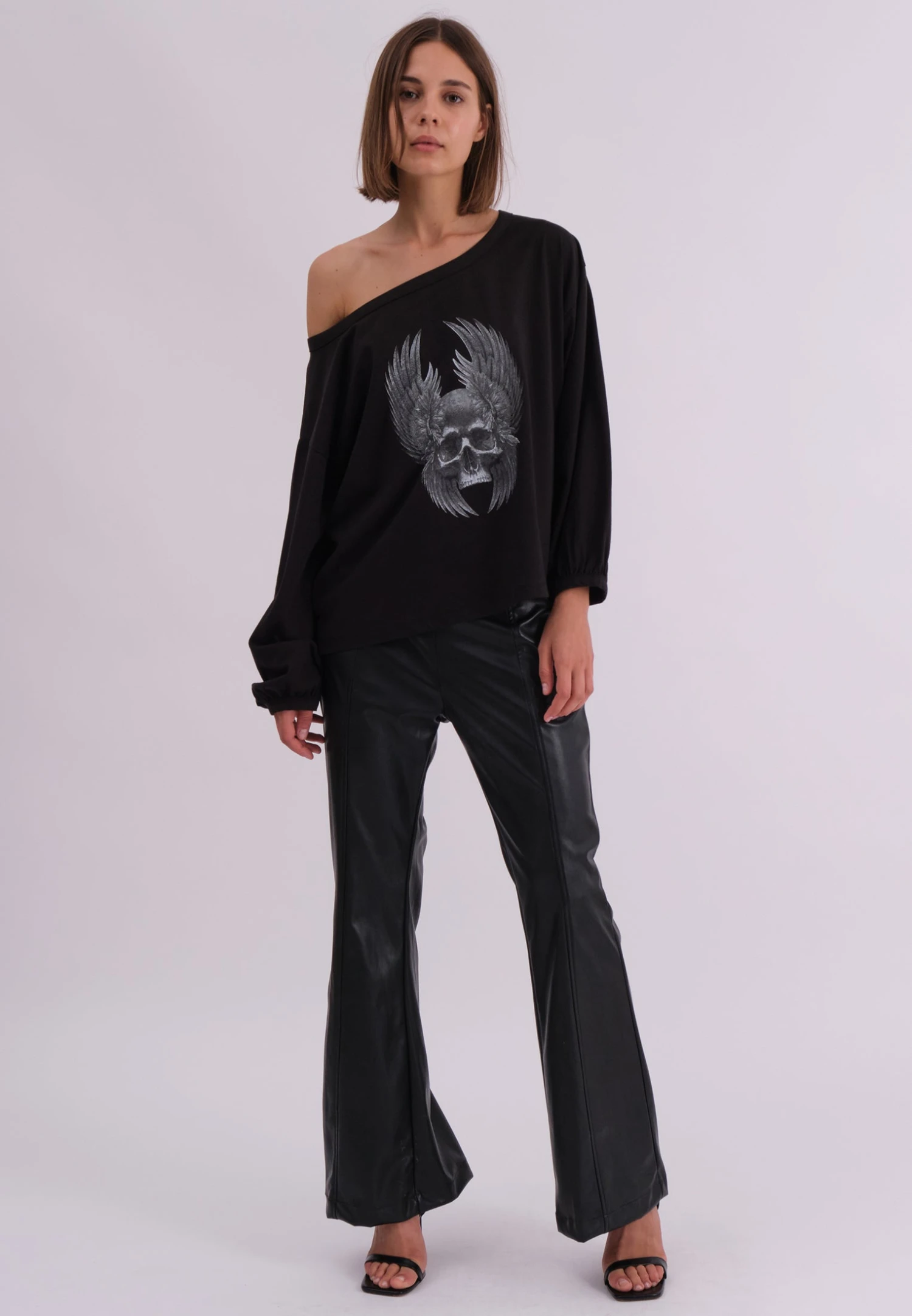 WINGS SKULL BLACK LS TOP 5 WINGS SKULL BLACK LS TOP - Image 5