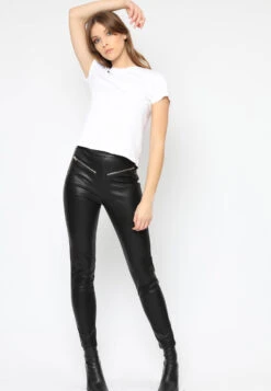 STEEL LEATHER LOOK LEGGINGS